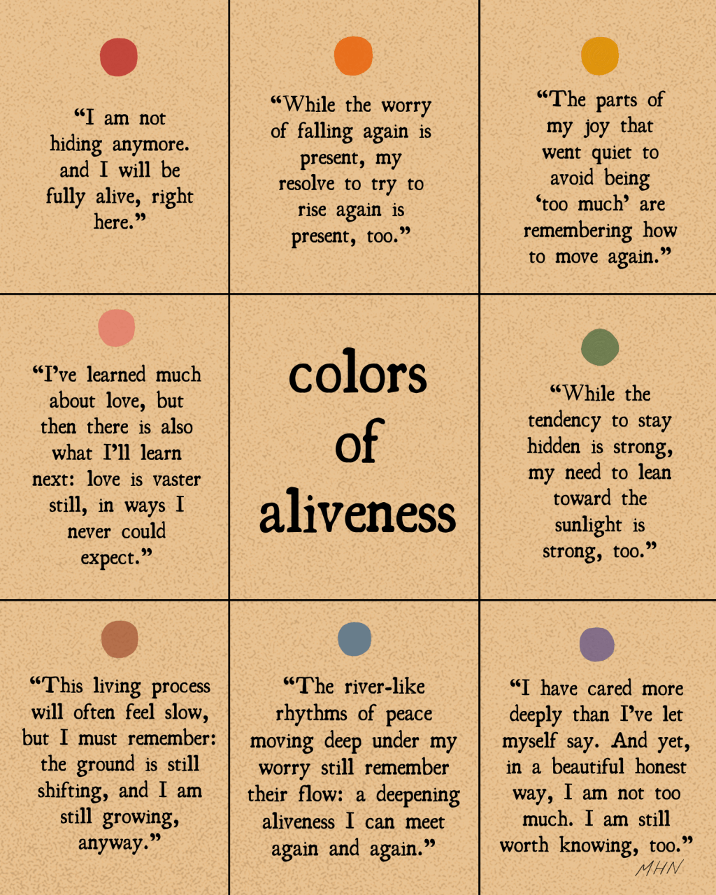 Colors of Aliveness
